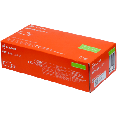 Manusi latex nepudrate S albe pentru examinare Dermagel Coated Mercator